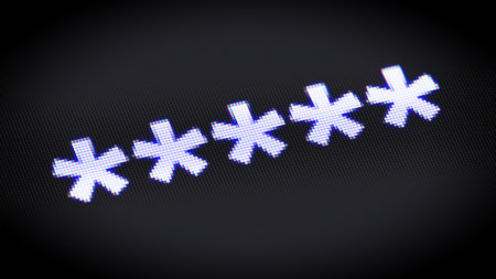 Password in the black screen. 3D Illustration.の写真素材