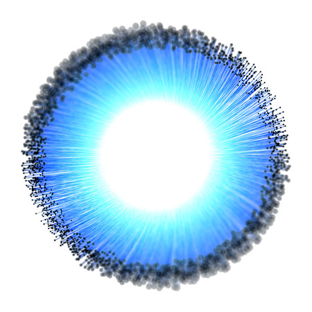 Flowing particles on white background. Illustration.の写真素材