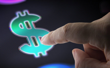 Dollar icon in the screen. 3D Illustration.