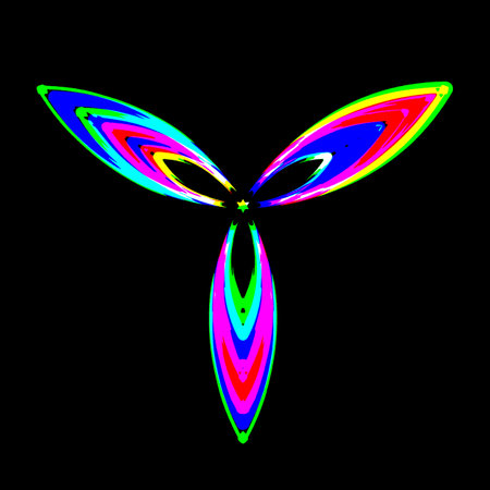 Abstract shapes on black background. Illustration.の写真素材