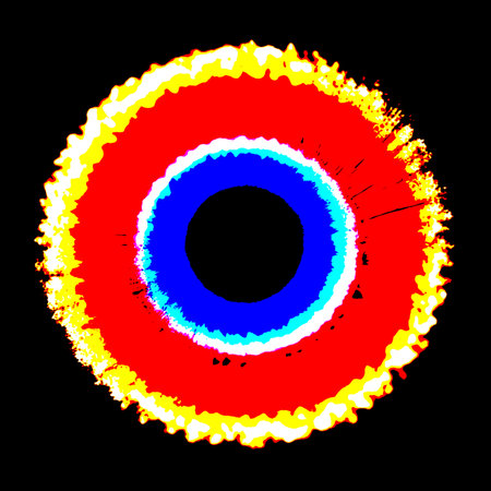 Colorful stain on black background. Illustration.の写真素材
