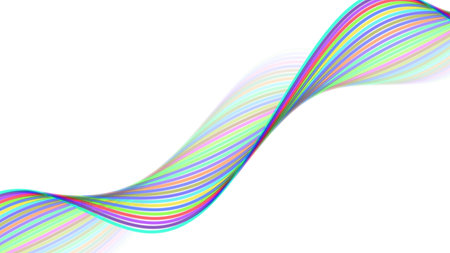 Multicolored line art on white background. Illustration.の写真素材