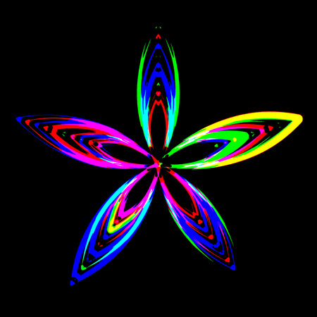 Abstract shapes on black background. Illustration.の写真素材