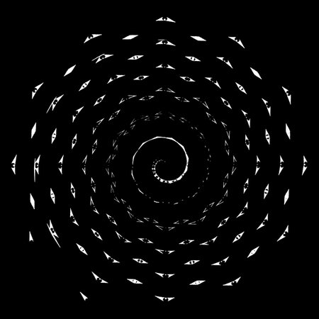 Spiral on black background. Illustration.の写真素材