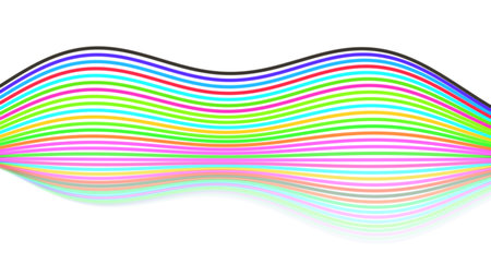 Multicolored line art on white background. Illustration.の写真素材