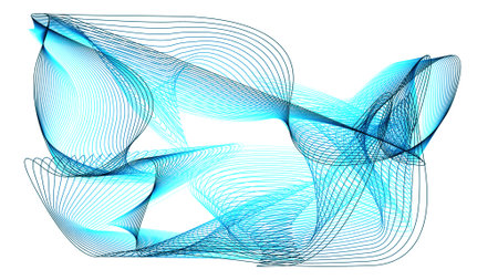 Flying lines on white background. Illustration.の写真素材