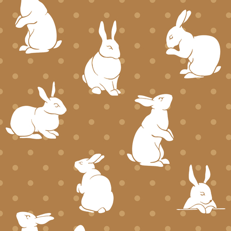 Rabbit pattern color seamless pattern vintage.のイラスト素材