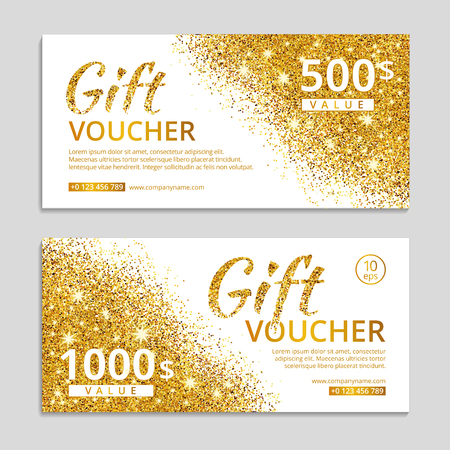 Glitter sparkles on white background, voucher.のイラスト素材