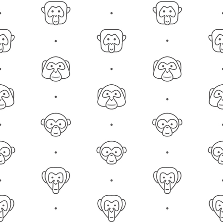 Monkey faces, logo and icon.のイラスト素材