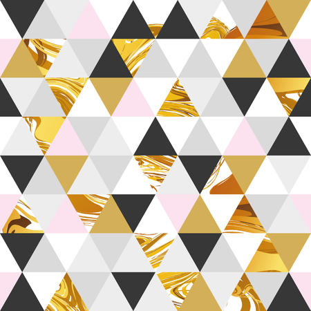 Geometric marble seamless gold pattern backgroundのイラスト素材