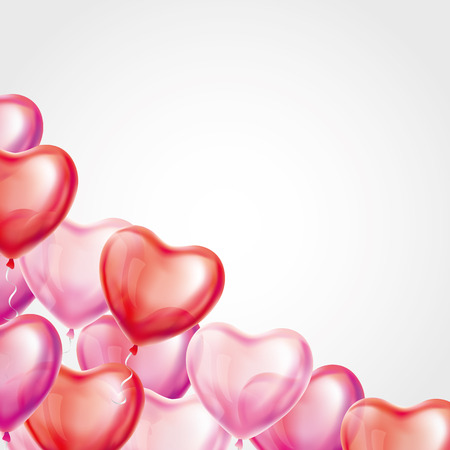 Heart Red transparent balloon on background.のイラスト素材
