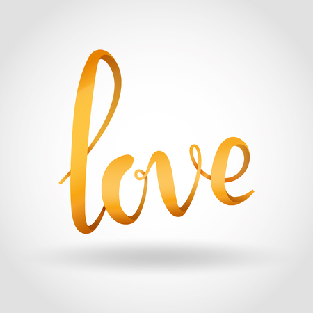 Love gold letter heart balloonのイラスト素材