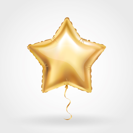 Gold star balloon on backgroundのイラスト素材