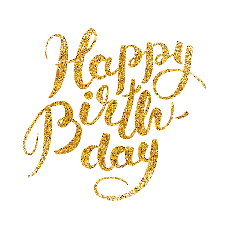 Happy Birthday Gold sparklesのイラスト素材