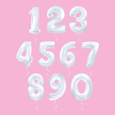 Metallic Red Letter Balloons 123のイラスト素材