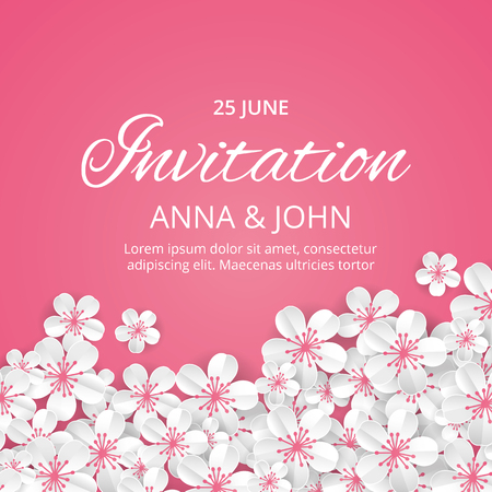 Flower wedding invitationのイラスト素材