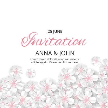 Flower wedding invitationのイラスト素材