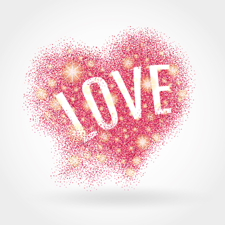 Valentines day background. Love heart. Pink background for flyer, poster, sign, banner, web, header. Abstract pinky background for text, type, quote. Pink love background.のイラスト素材