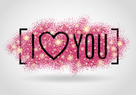 Valentines day background. I love you. Pink background for flyer, poster, sign, banner, web, header. Abstract pinky background for text, type, quote. Red blur background.のイラスト素材