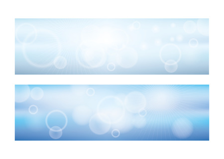 Blue sky clouds bannersのイラスト素材
