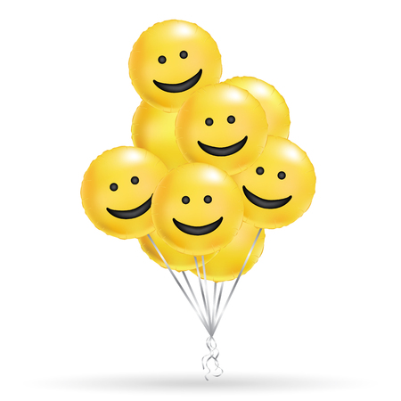Smile yellow balloons backgroundの写真素材