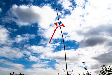 Beautiful  kite in the sky with landscape.の写真素材