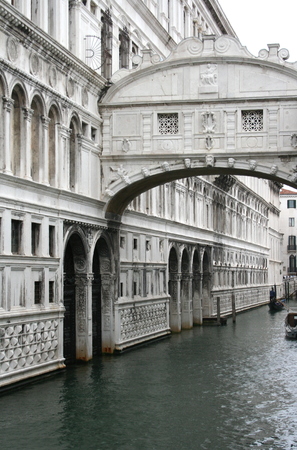 Bridge of Sighs on a rainy day Venice, Italyの写真素材