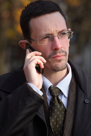 businessman speaking on the phoneの写真素材