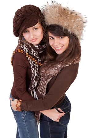 Two happy young girlfriendsの写真素材
