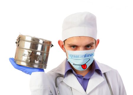 quarantine, doctor in a maskの写真素材
