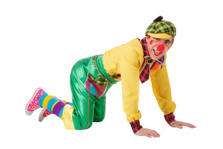 Funny clown isolated on white backgroundの写真素材