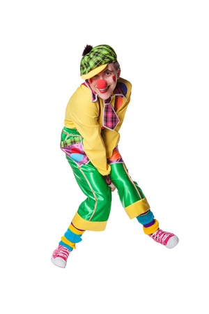Funny clown isolated on white backgroundの写真素材