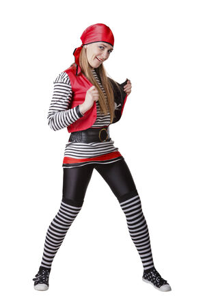 playful clown isolated on a white backgroundの写真素材