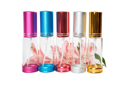 Perfume bottles isolated on the white backgroundの写真素材