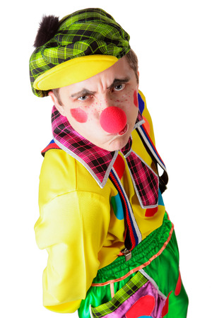 Funny clown isolated on white backgroundの写真素材