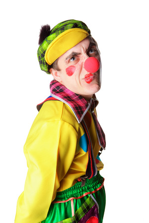 Funny clown isolated on white backgroundの写真素材
