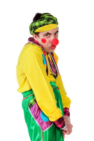 Funny clown isolated on white backgroundの写真素材