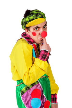 Funny clown isolated on white backgroundの写真素材