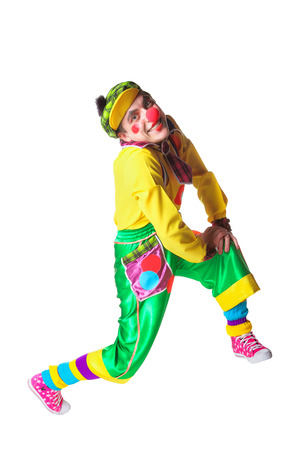 Funny clown isolated on white backgroundの写真素材