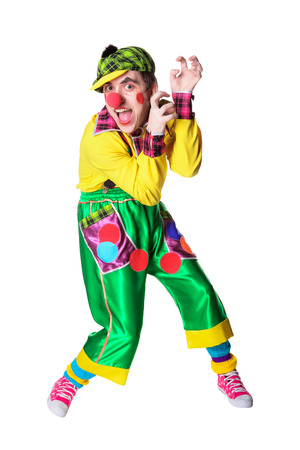 Funny clown isolated on white backgroundの写真素材