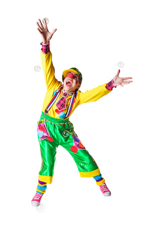 Funny clown isolated on white backgroundの写真素材
