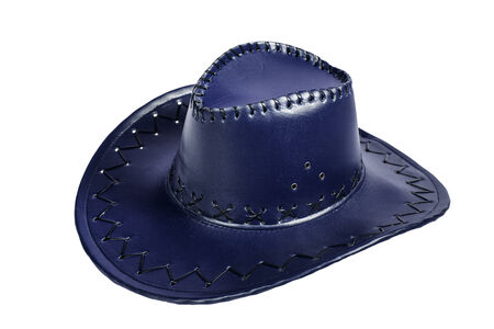Leather cowboy hat isolated on white backgroundの写真素材