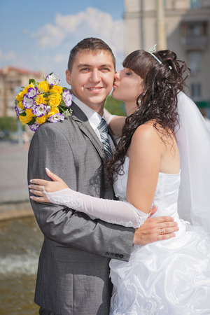 groom and bride in their wedding dayの写真素材