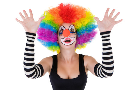 Funny clown isolated on white backgroundの写真素材