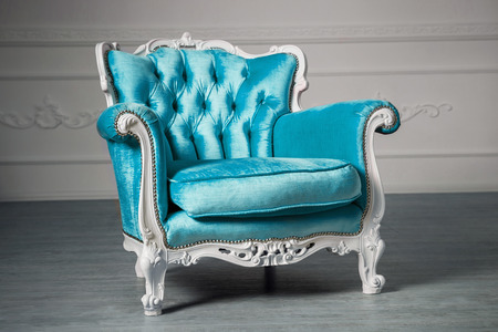 Blue armchair in the roomの写真素材