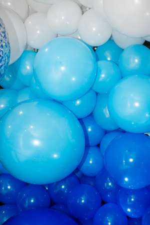 Party blue balloons backgroundの写真素材