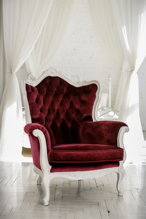 Armchair in an empty roomの写真素材