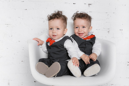 Twin baby boysの写真素材