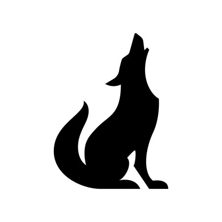 Howling coyote vector silhouette