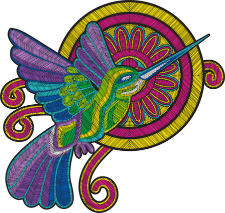 COLORFUL HUMMINGBIRDのイラスト素材